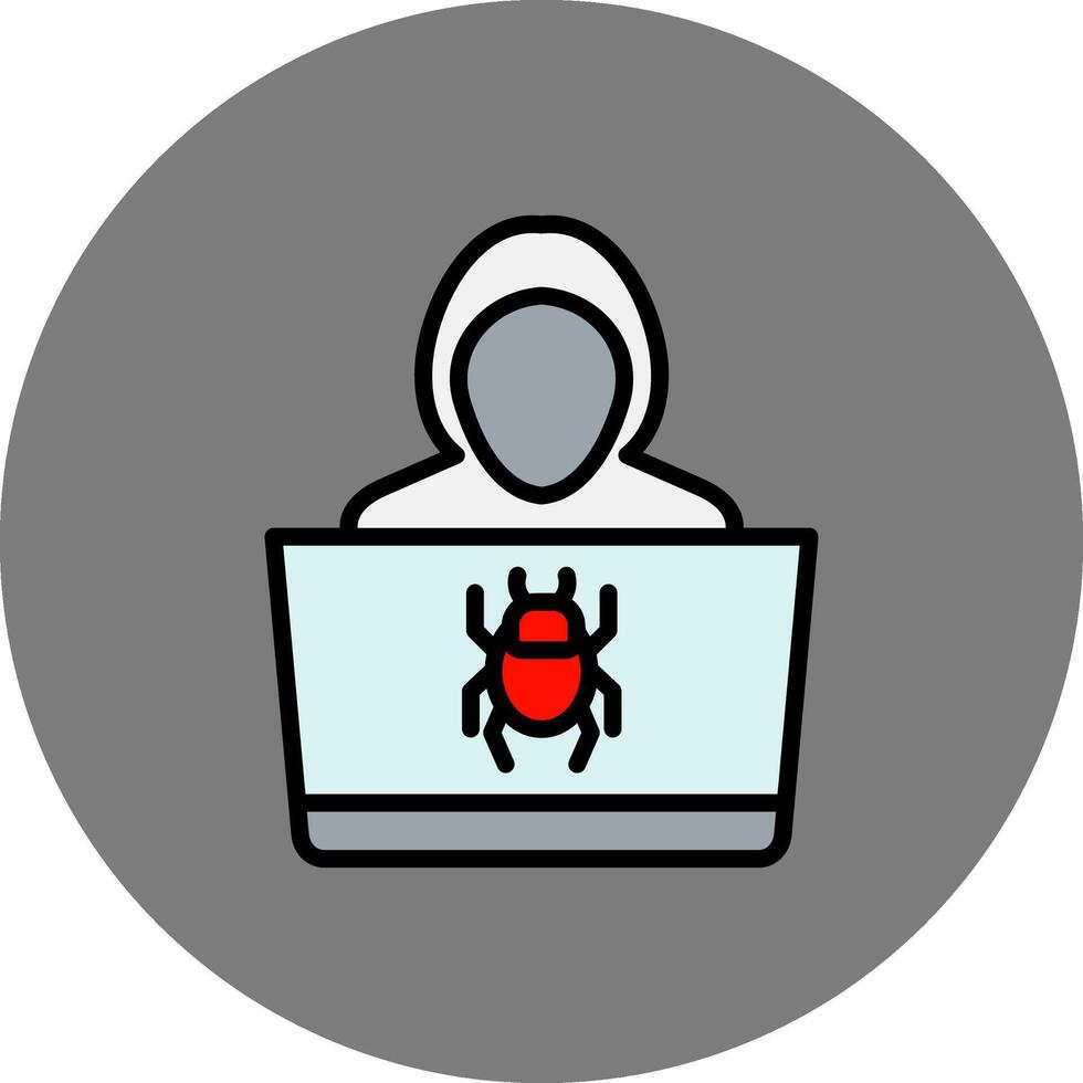Hacker Filled Grey Circle Icon vector