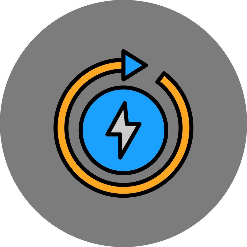 Renewable Energy Filled Grey Circle Icon vector