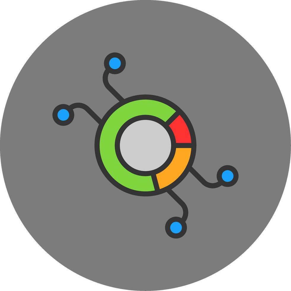 Pie Chart Filled Grey Circle Icon vector