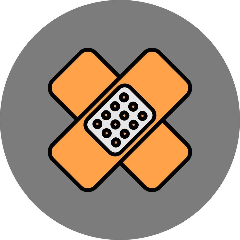 Band Aid Filled Grey Circle Icon vector