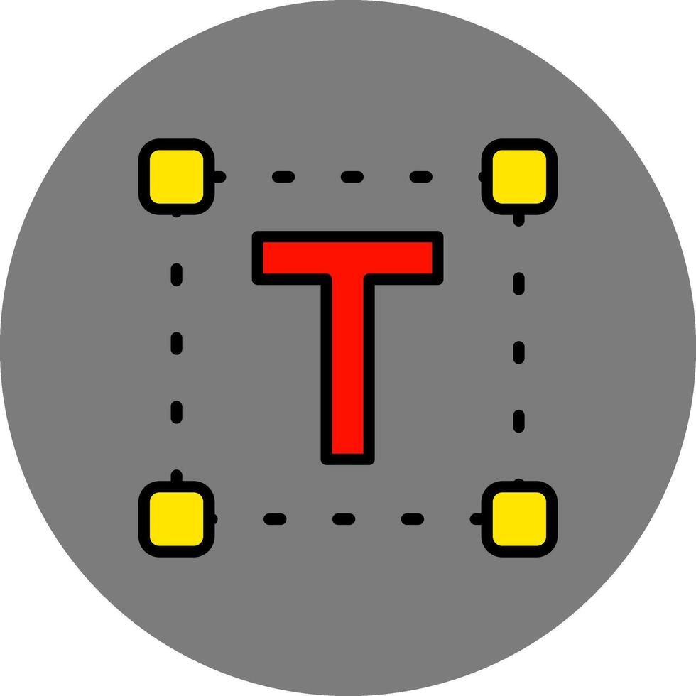 Text Filled Grey Circle Icon vector