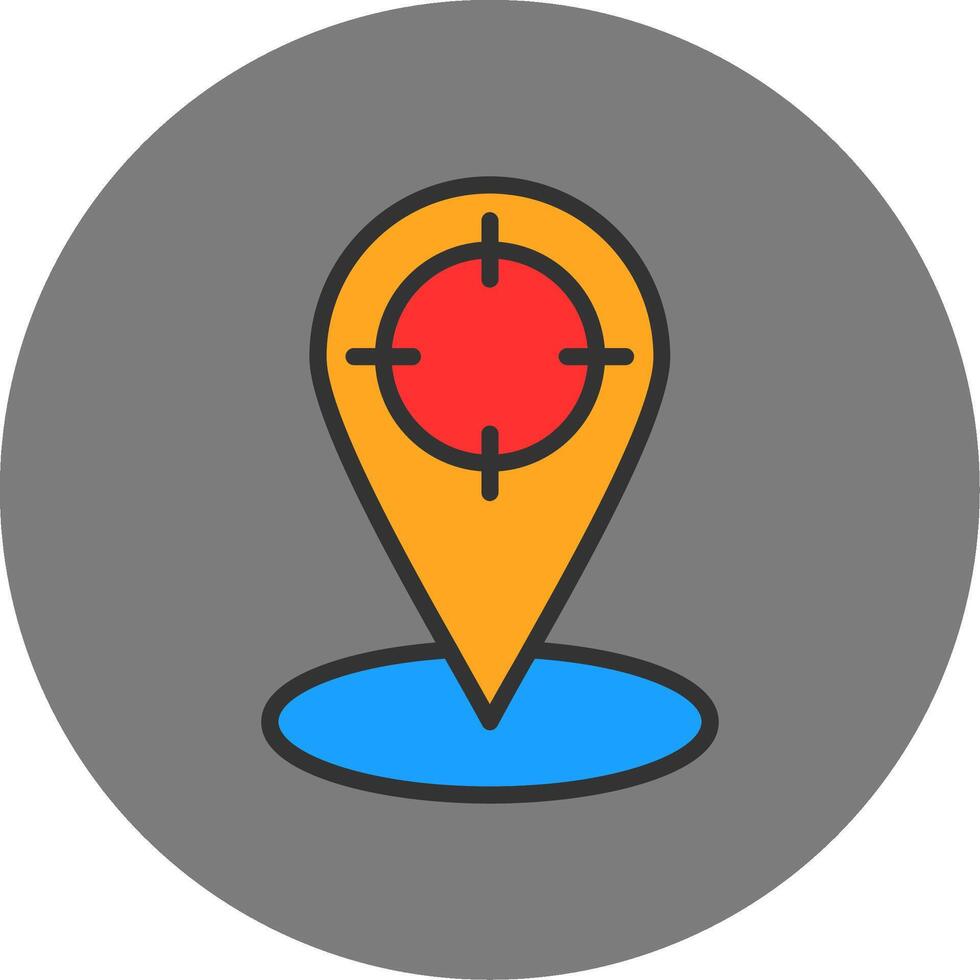 Location Marker Filled Grey Circle Icon vector