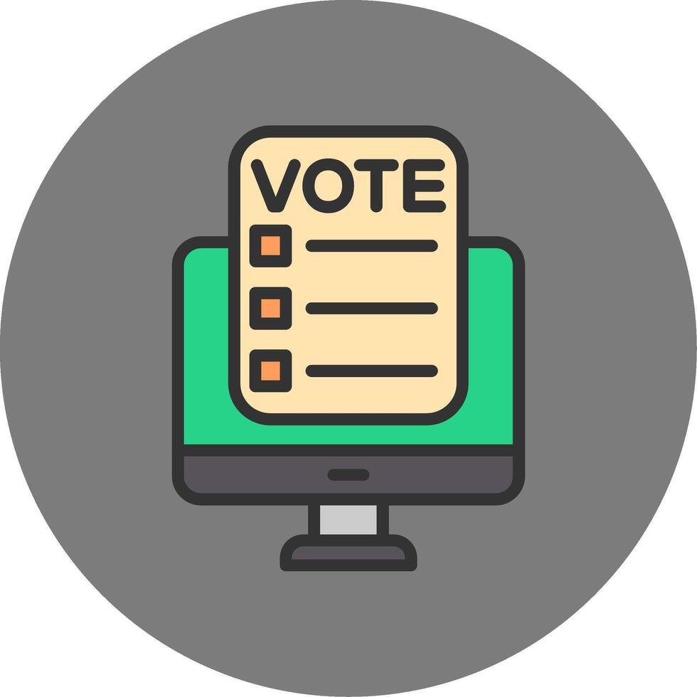 Online Voting Filled Grey Circle Icon vector