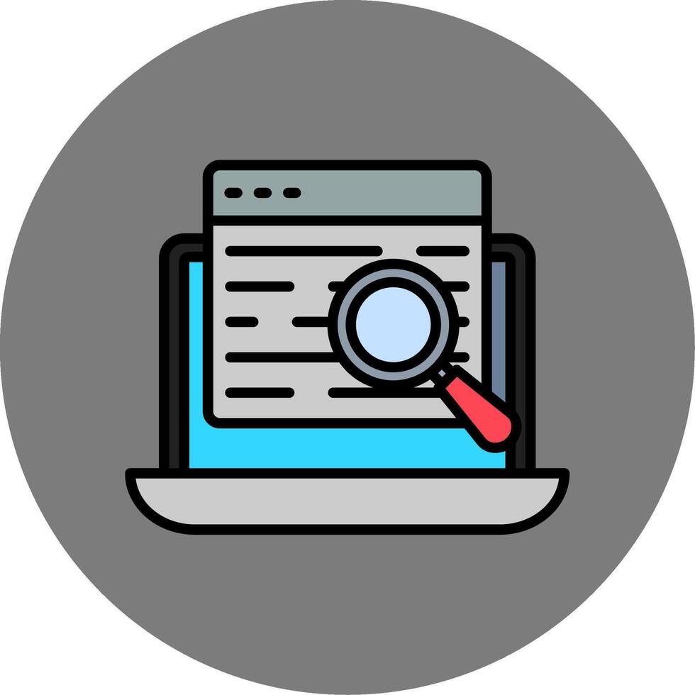 Search Data Filled Grey Circle Icon vector