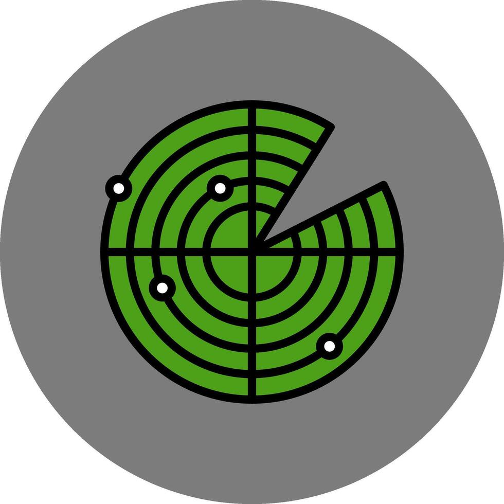Radar Filled Grey Circle Icon vector