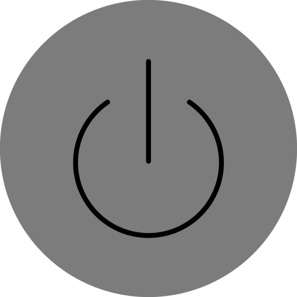 Turn On Filled Grey Circle Icon vector