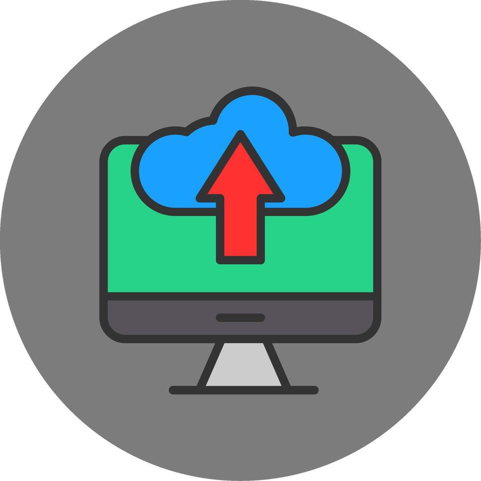 Cloud Computing Filled Grey Circle Icon vector