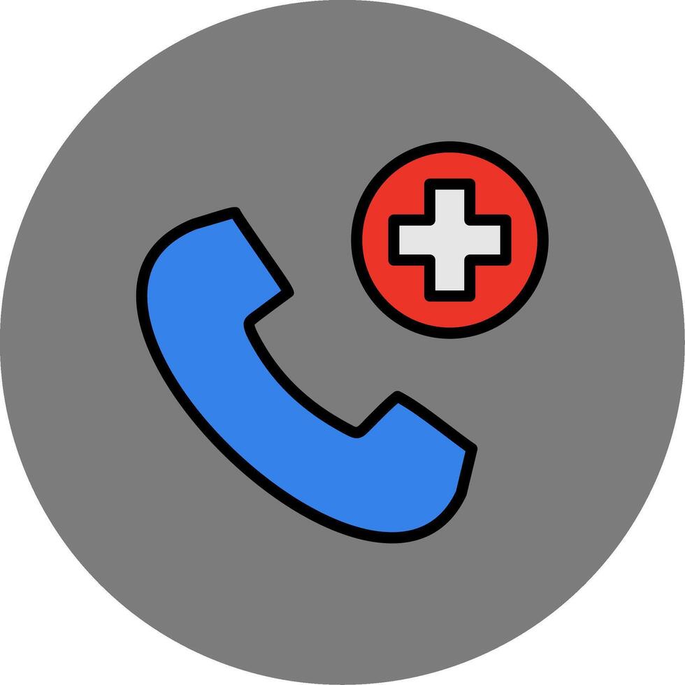 Emergency Call Filled Grey Circle Icon vector