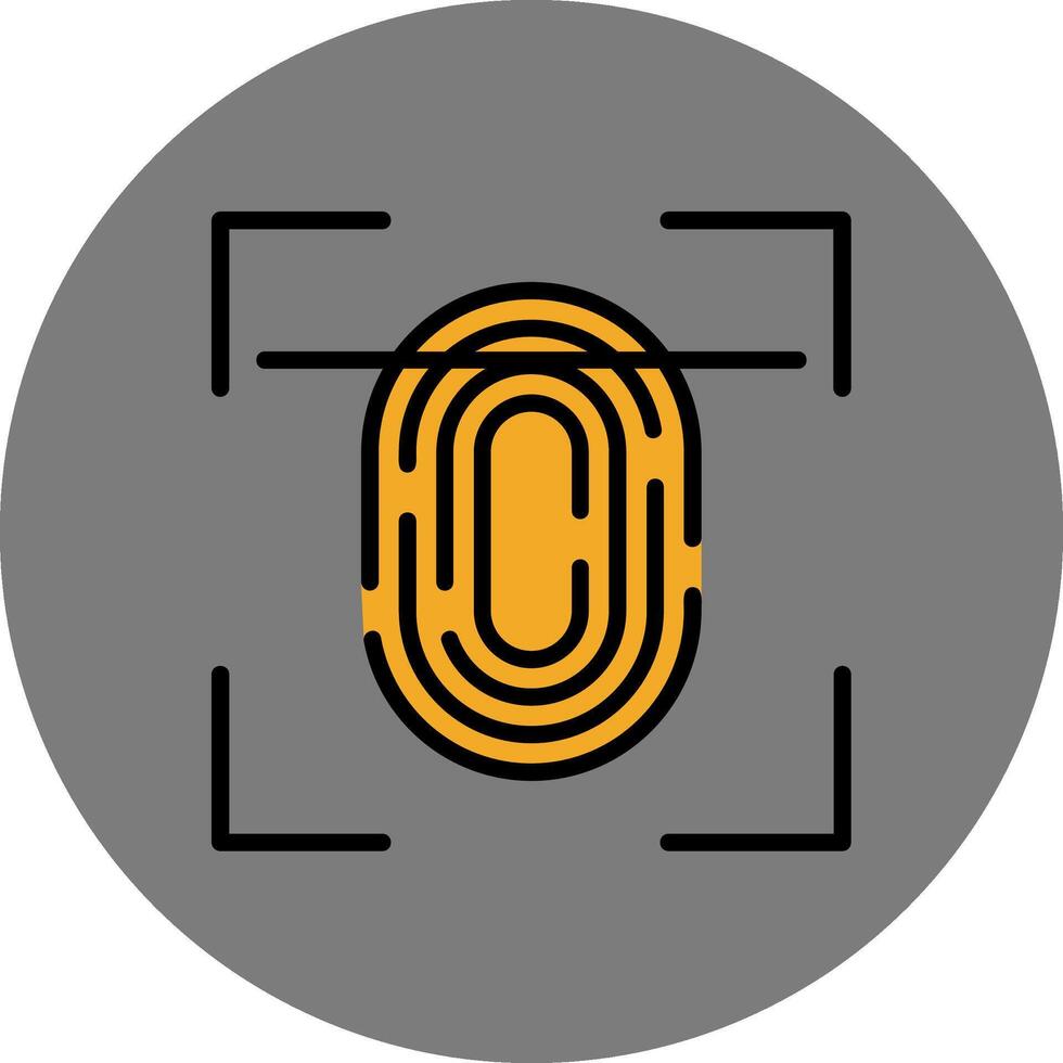 Fingerprint Scan Filled Grey Circle Icon vector