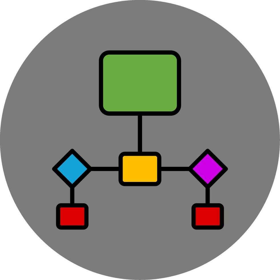 Flowchart Filled Grey Circle Icon vector