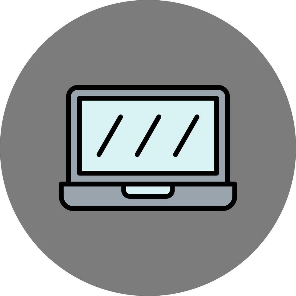 Laptop Filled Grey Circle Icon vector