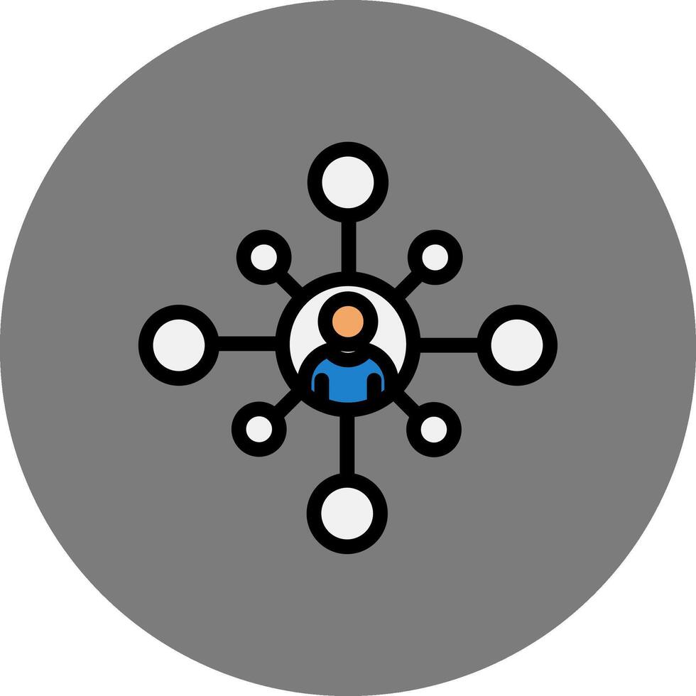Networking Filled Grey Circle Icon vector