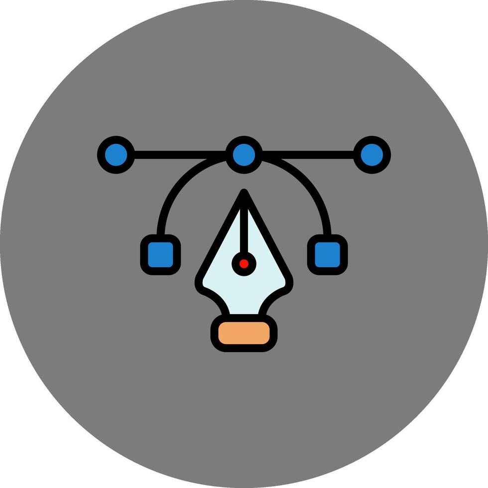 Pen Tool Filled Grey Circle Icon vector
