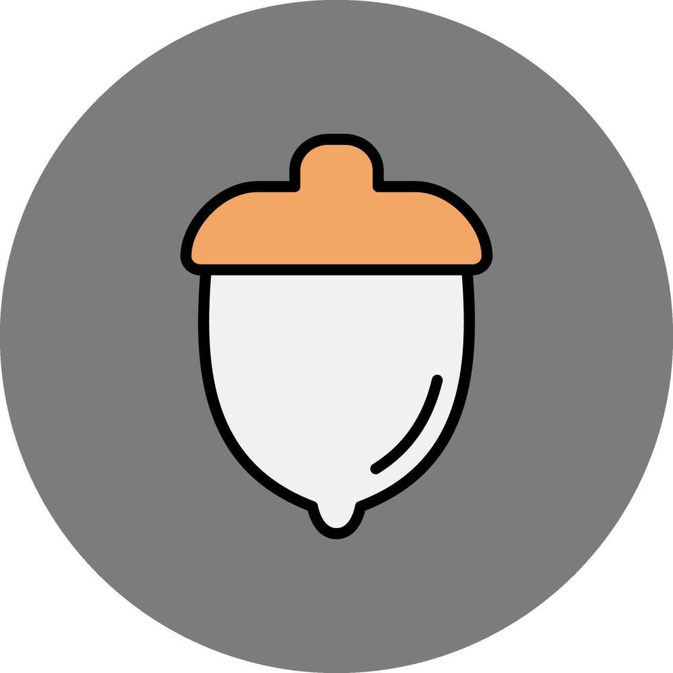 Acorn Filled Grey Circle Icon vector