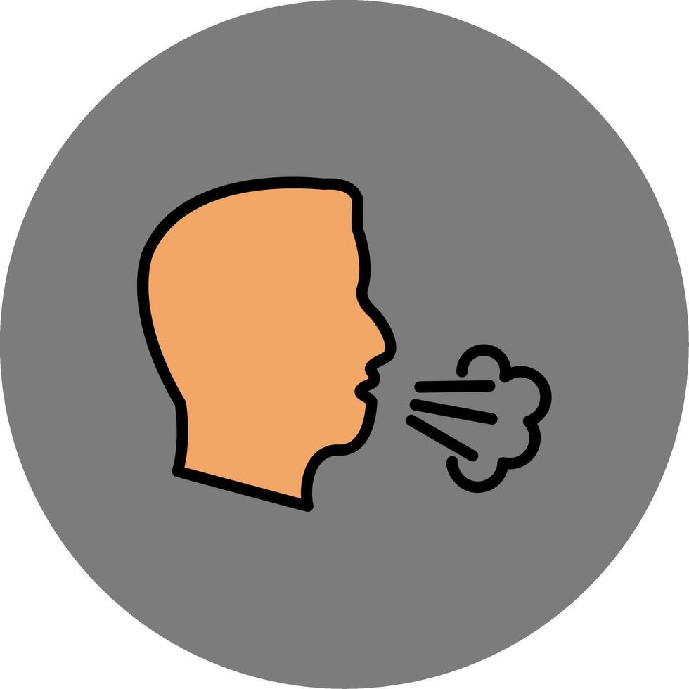 Dry Cough Filled Grey Circle Icon vector
