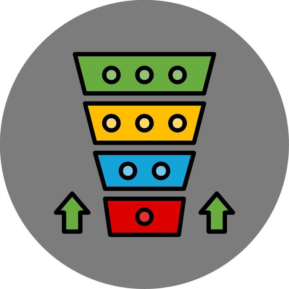 Funnel Chart Filled Grey Circle Icon vector