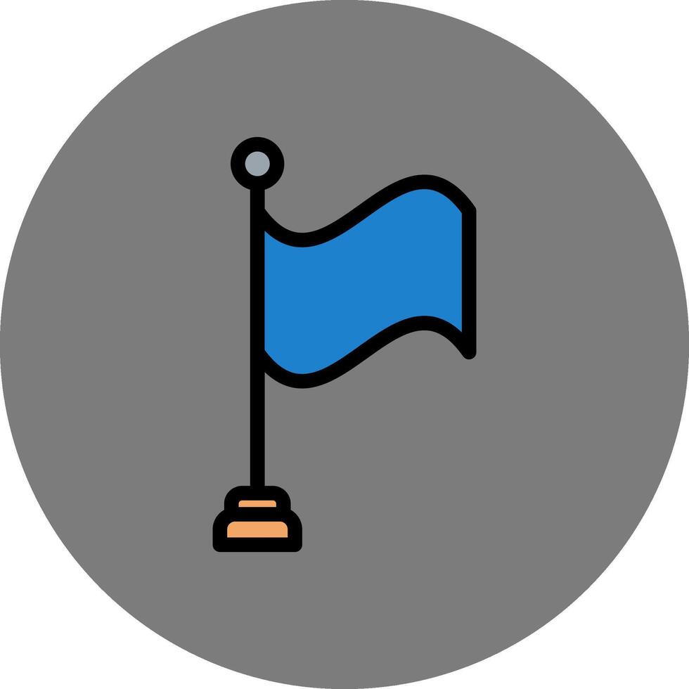 Flag Filled Grey Circle Icon vector