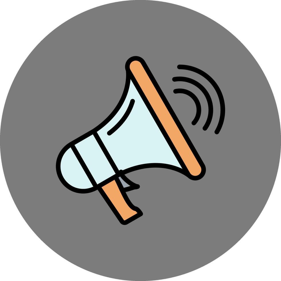 Mega Phone Filled Grey Circle Icon vector