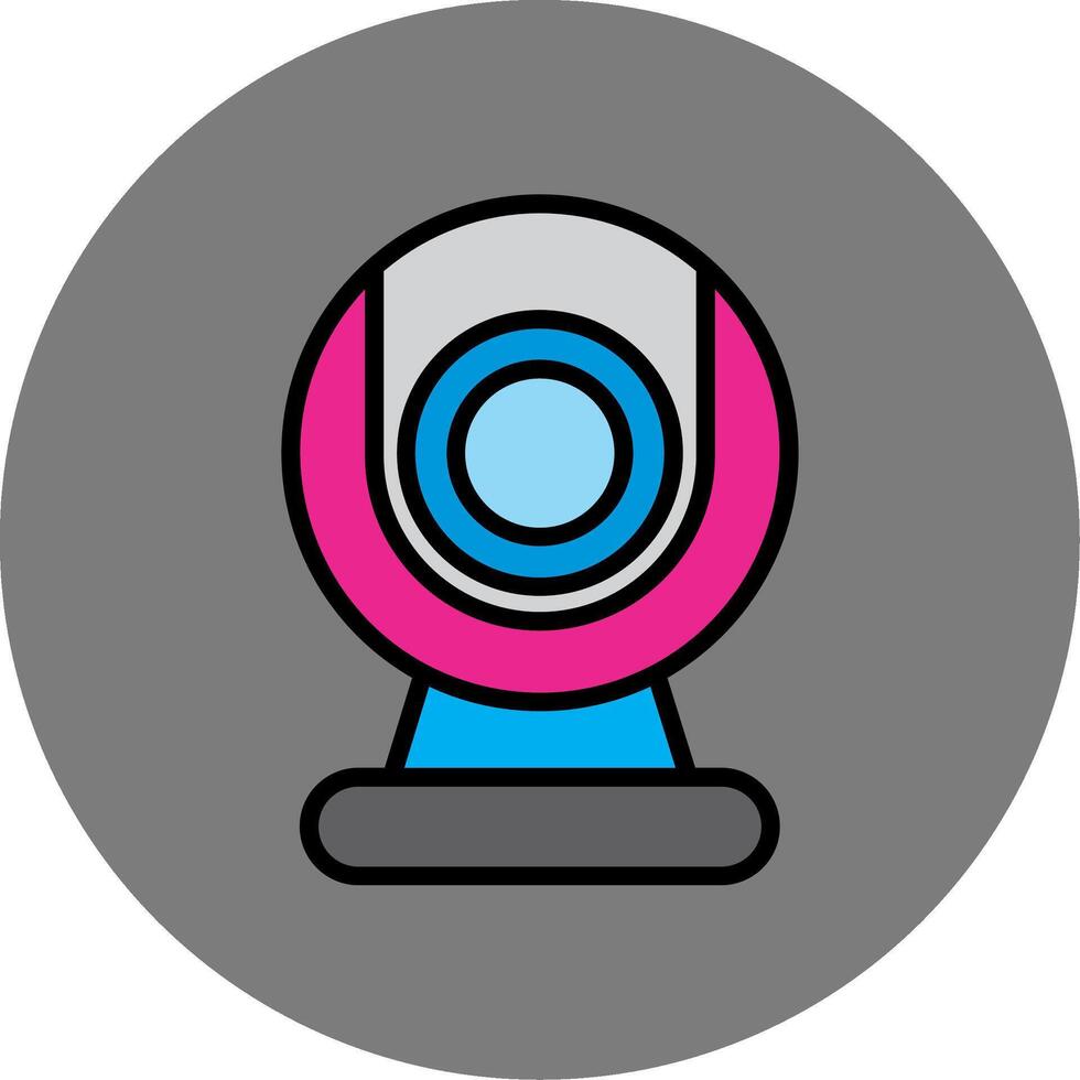 Webcam Filled Grey Circle Icon vector