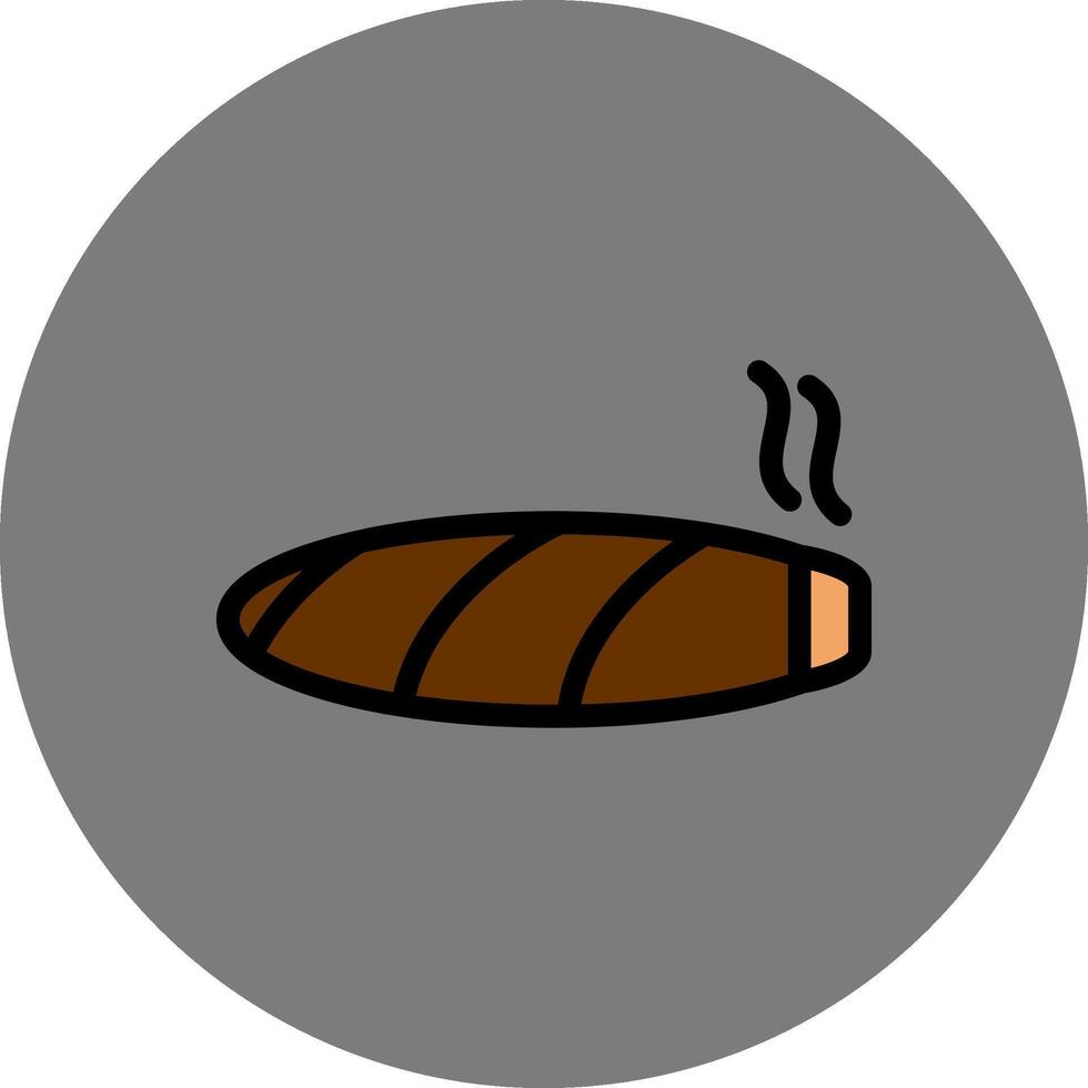 Cigar Filled Grey Circle Icon vector