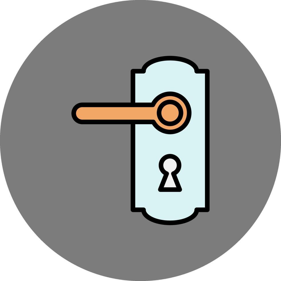 Door Knob Filled Grey Circle Icon vector