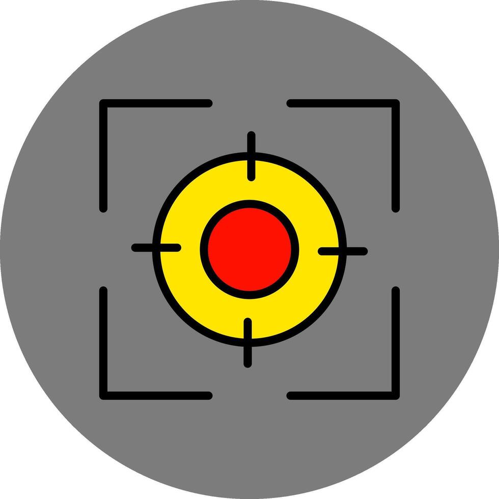 Focus Filled Grey Circle Icon vector