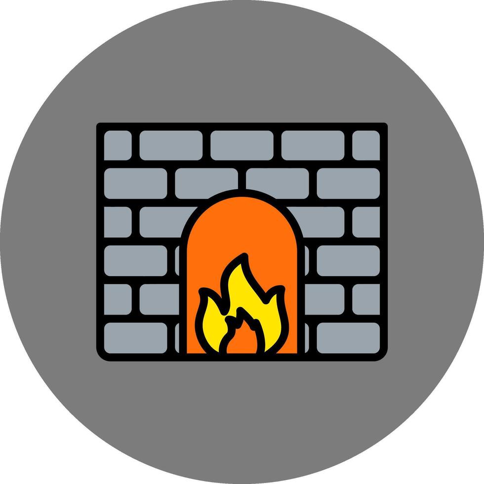 Firewall Filled Grey Circle Icon vector