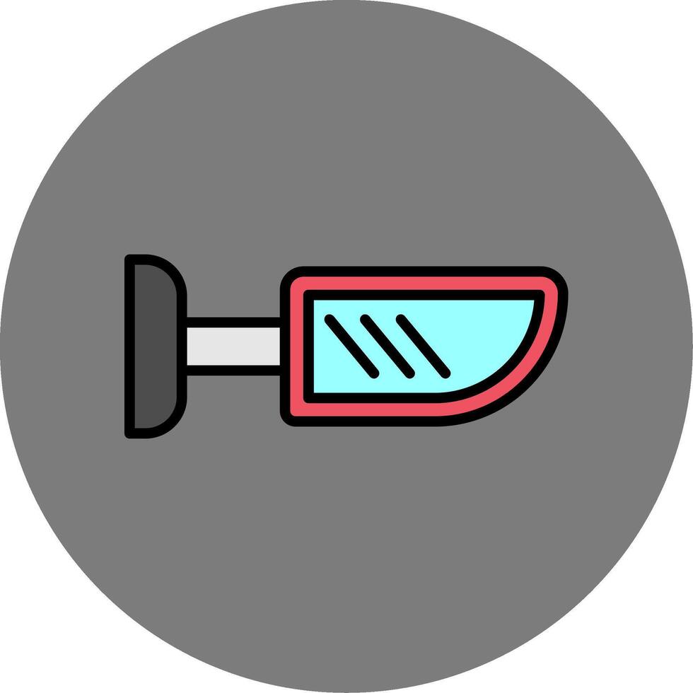Side Mirror Filled Grey Circle Icon vector