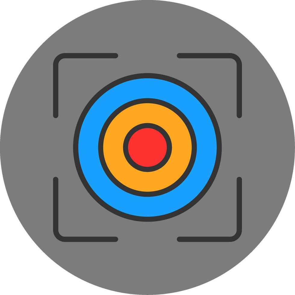 Target Filled Grey Circle Icon vector