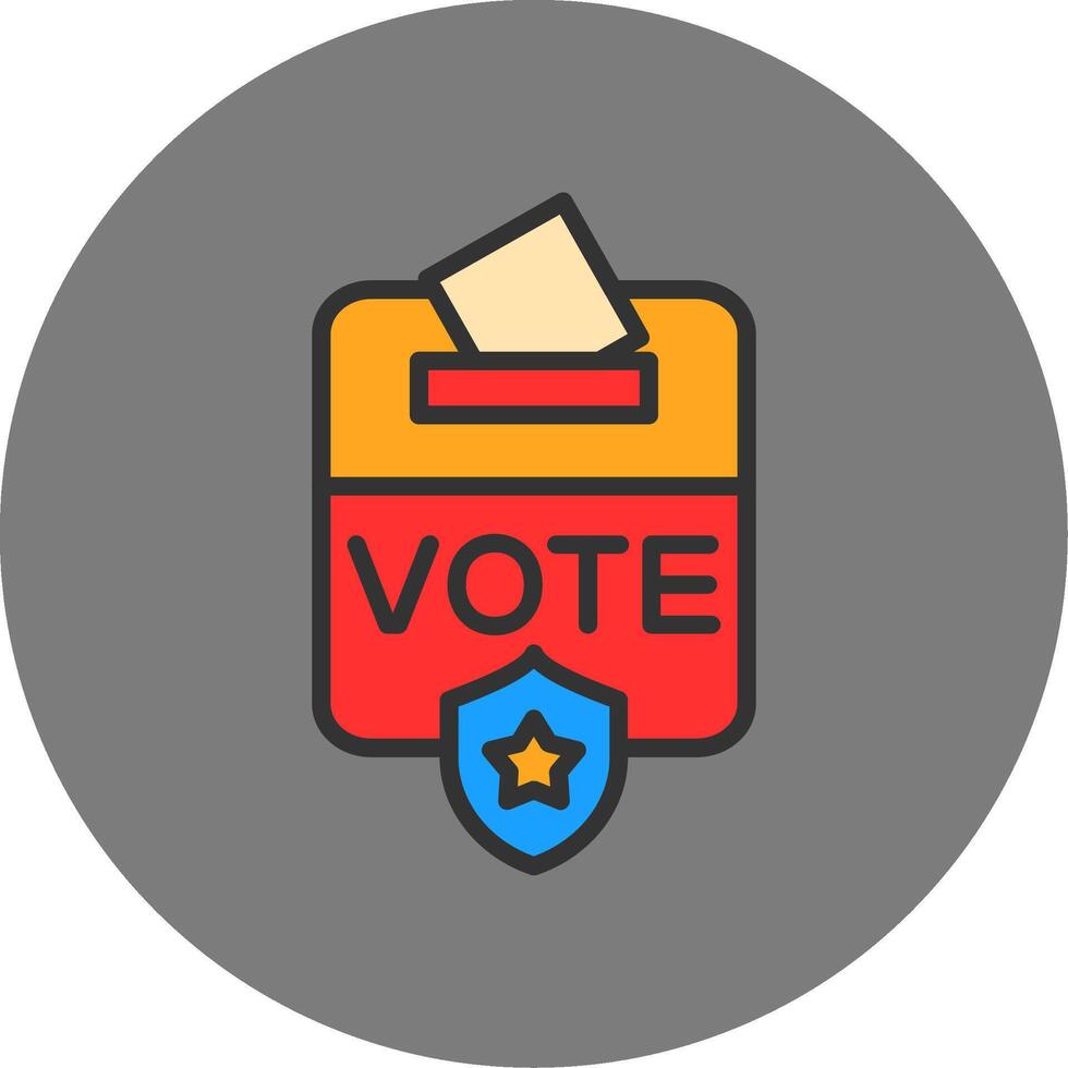 Voting Box Filled Grey Circle Icon vector