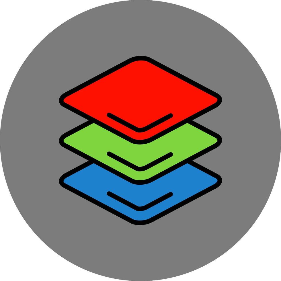 Layers Filled Grey Circle Icon vector