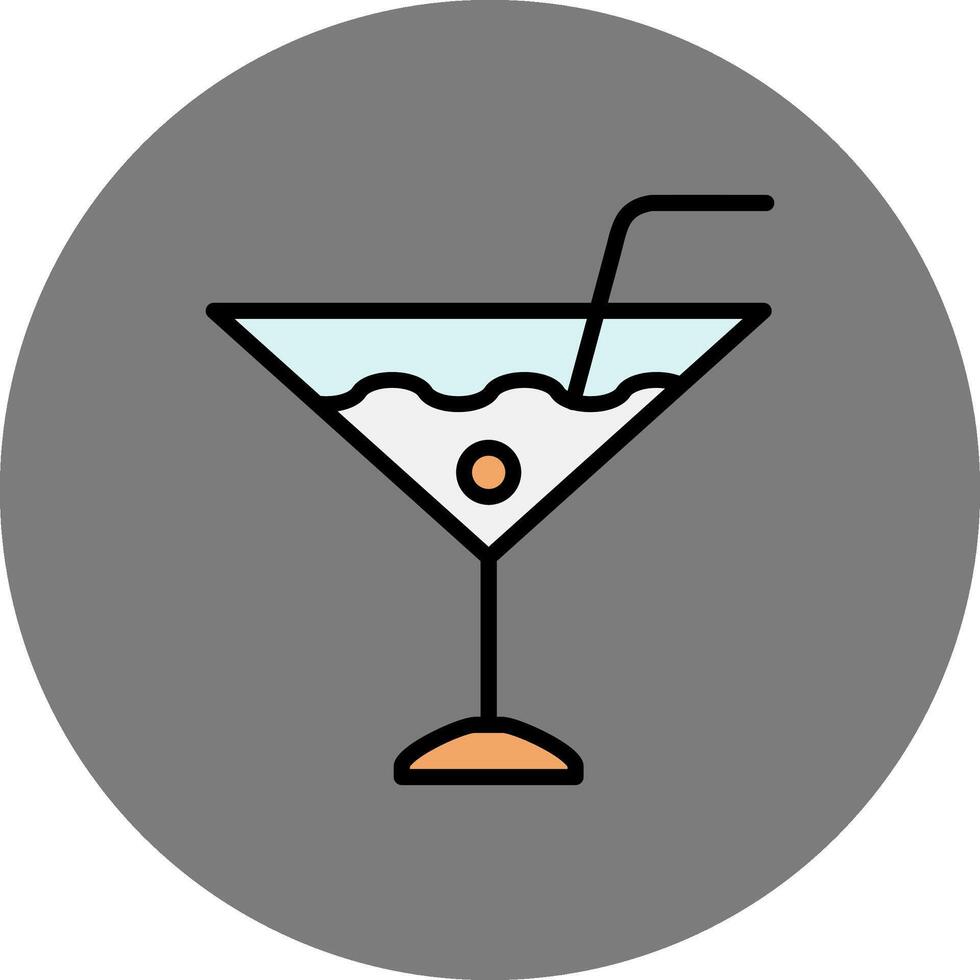 Martini Filled Grey Circle Icon vector