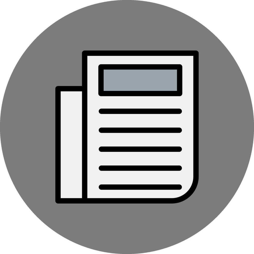 Newspaper Filled Grey Circle Icon vector