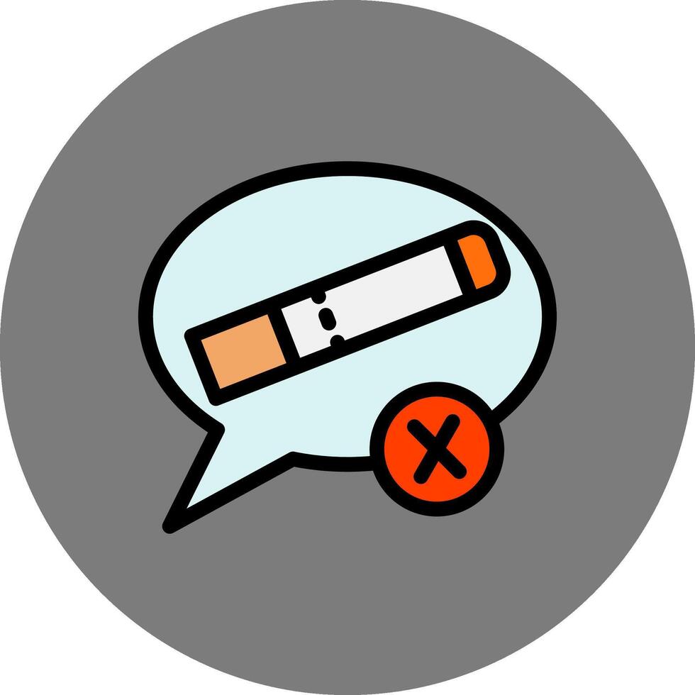 Quit Smoking Filled Grey Circle Icon vector