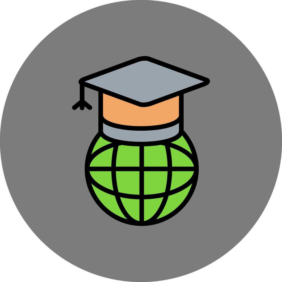 Worldwide Learning Filled Grey Circle Icon vector