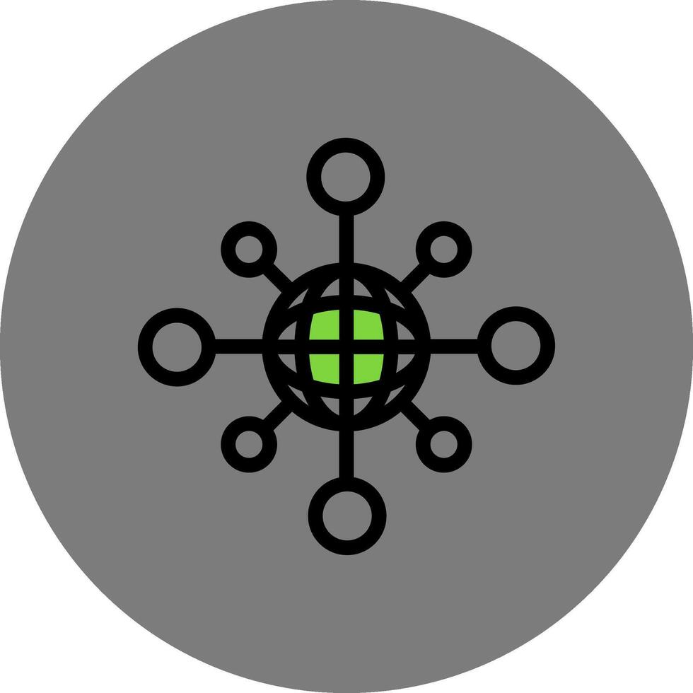 Worldwide Filled Grey Circle Icon vector