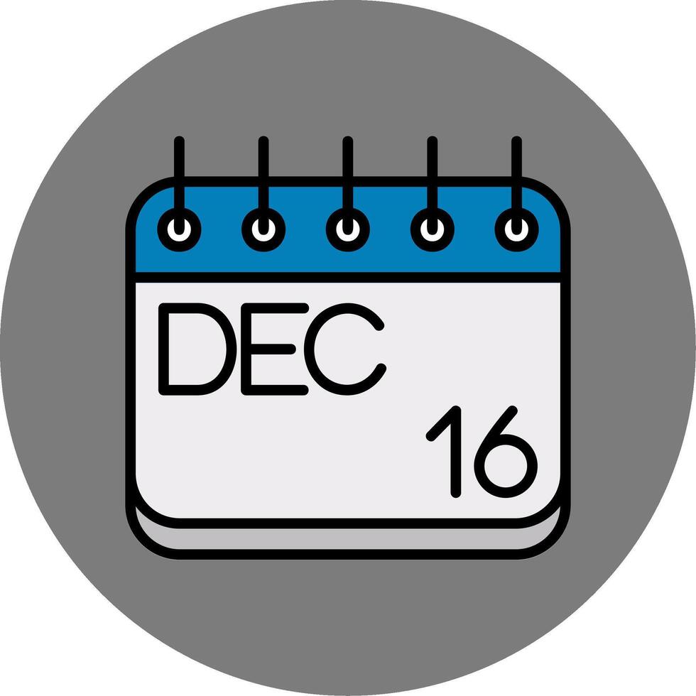 December Filled Grey Circle Icon vector