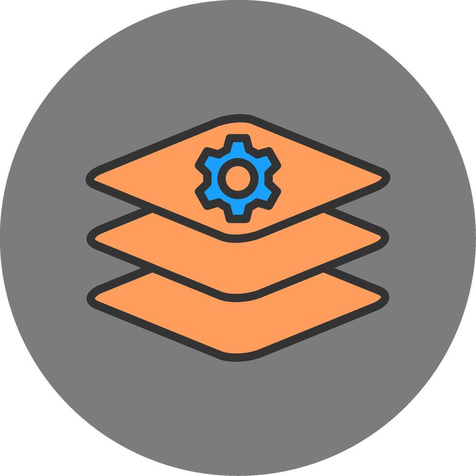 Layers Filled Grey Circle Icon vector