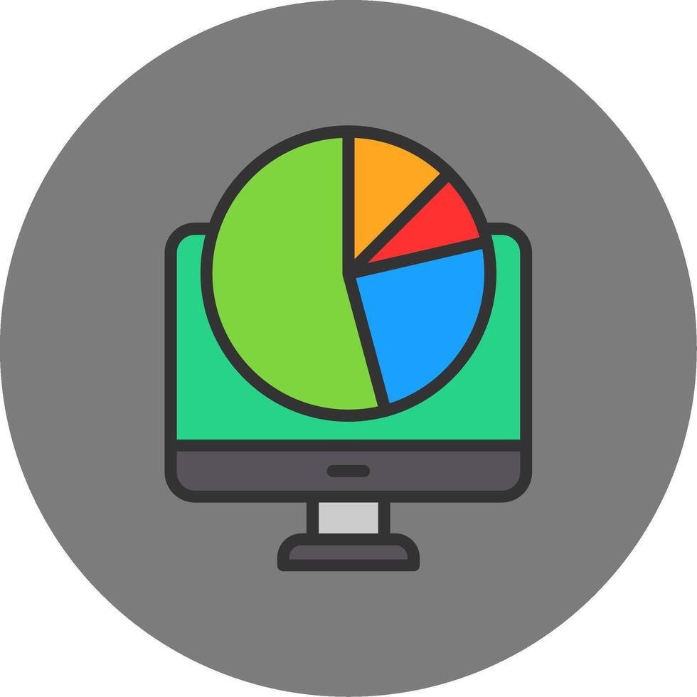 Statics Filled Grey Circle Icon vector