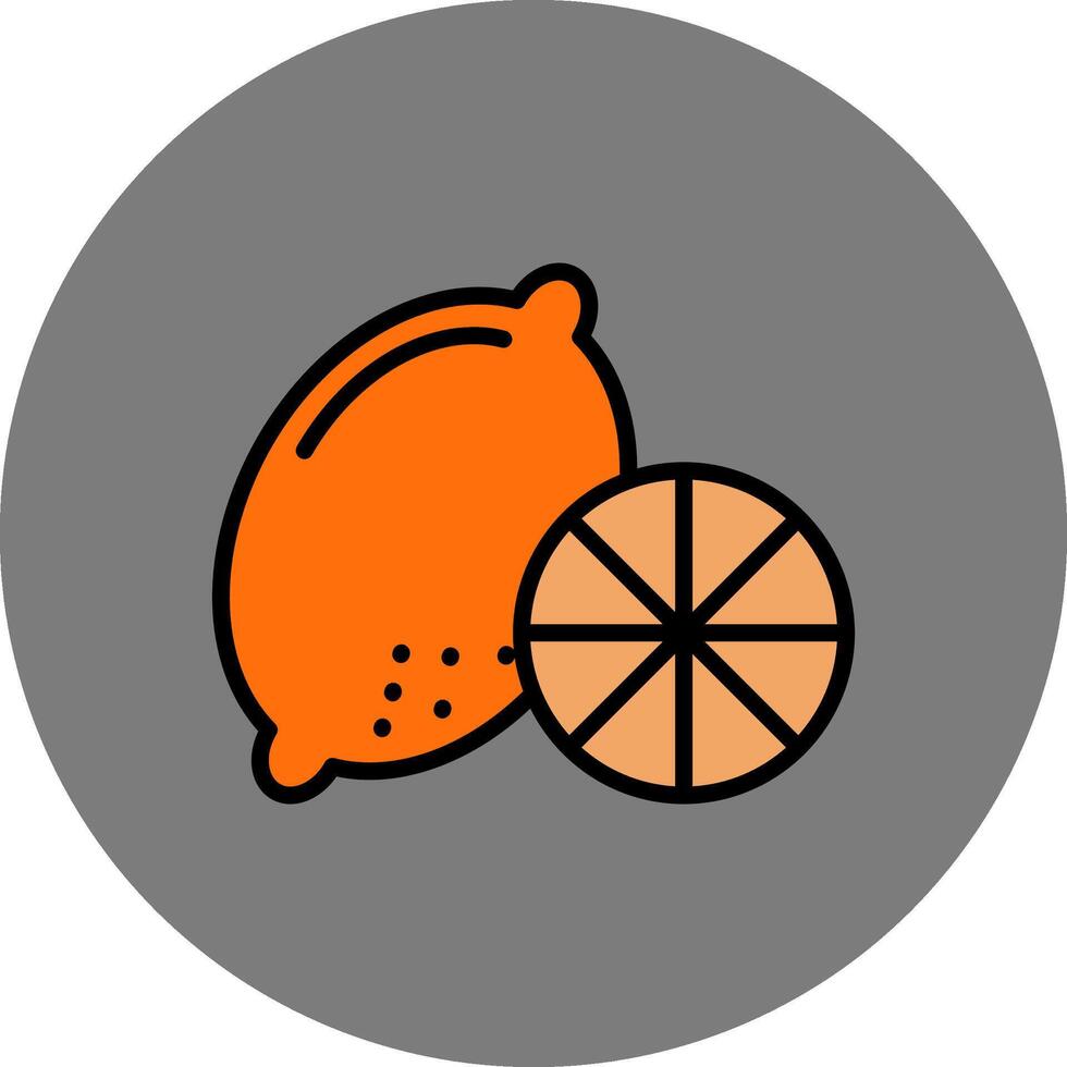 Lemon Filled Grey Circle Icon vector