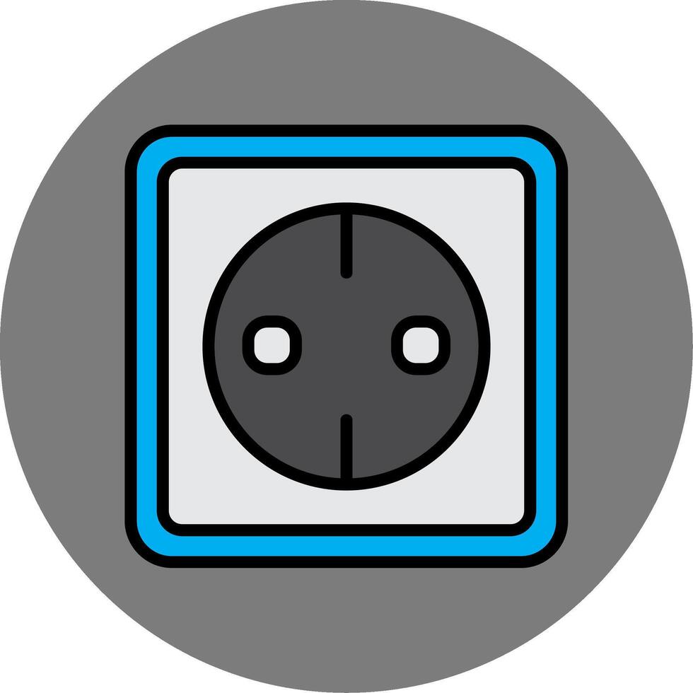 socket Filled Grey Circle Icon vector