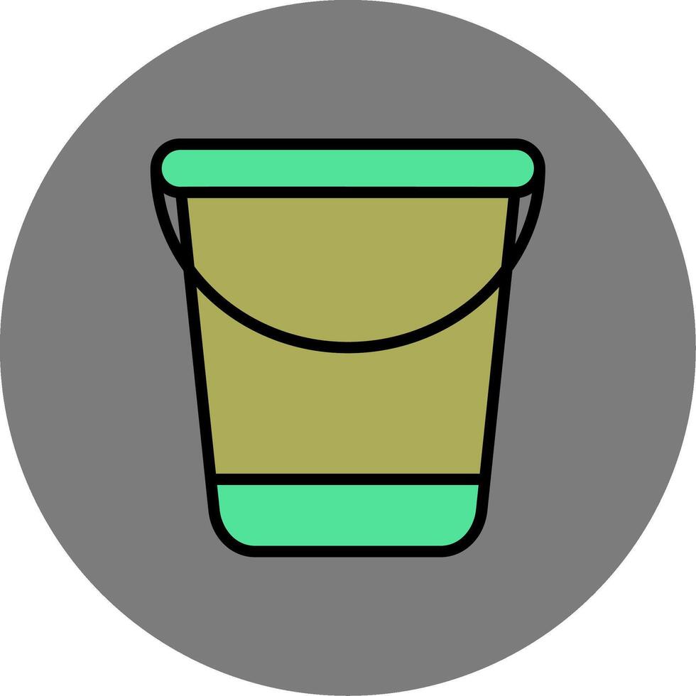 Water Bucket Filled Grey Circle Icon vector