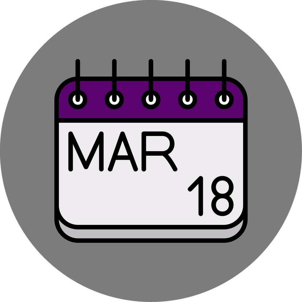 March Filled Grey Circle Icon vector