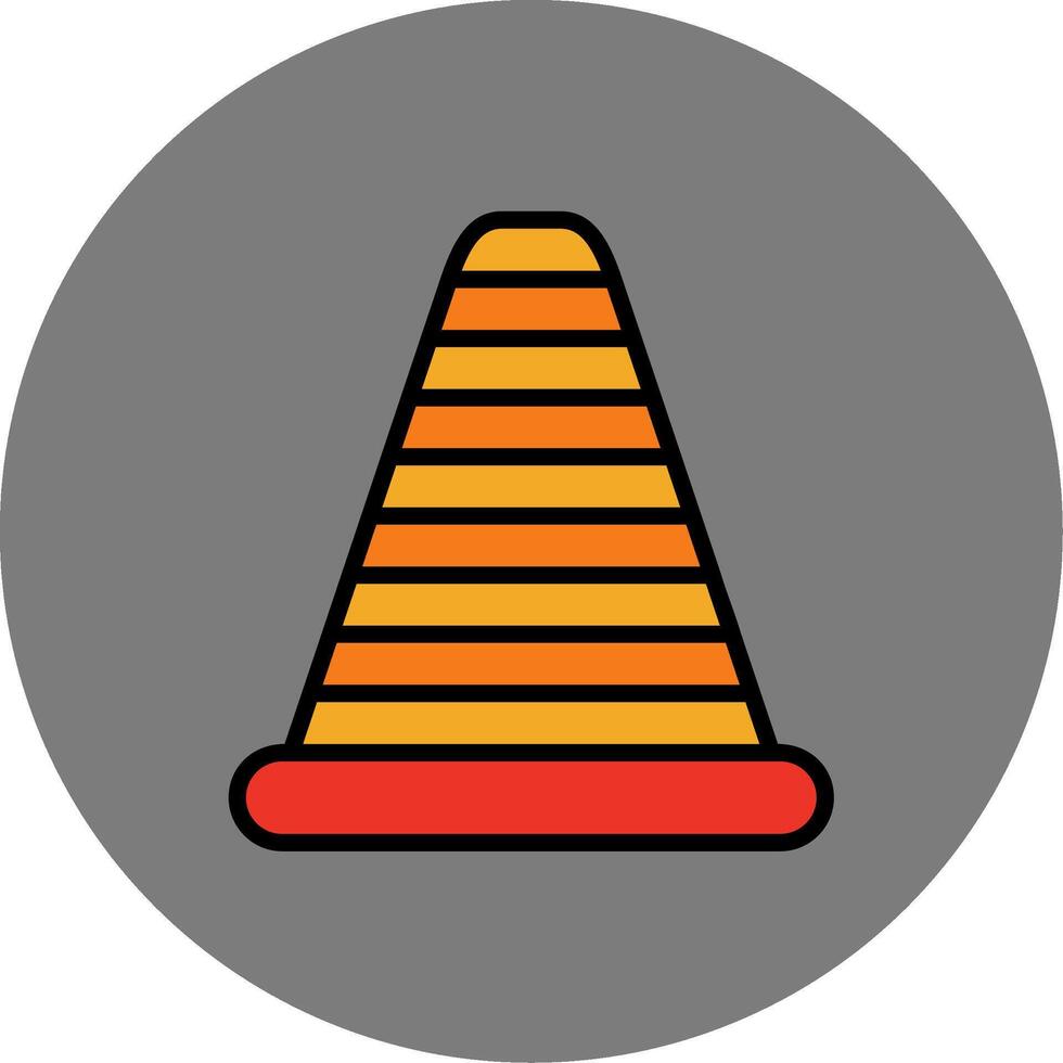 Traffic Cone Filled Grey Circle Icon vector