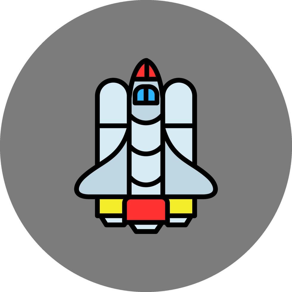 Spaceship Filled Grey Circle Icon vector
