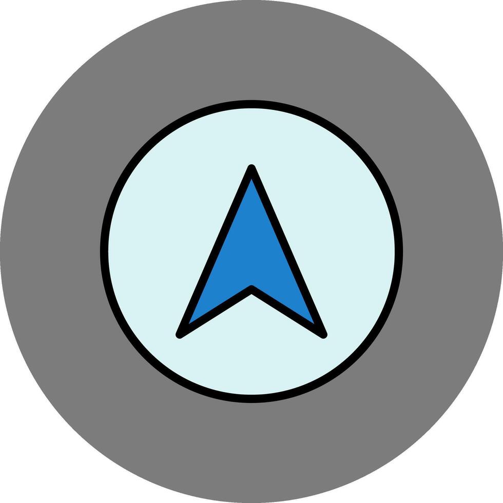 Navigation Filled Grey Circle Icon vector