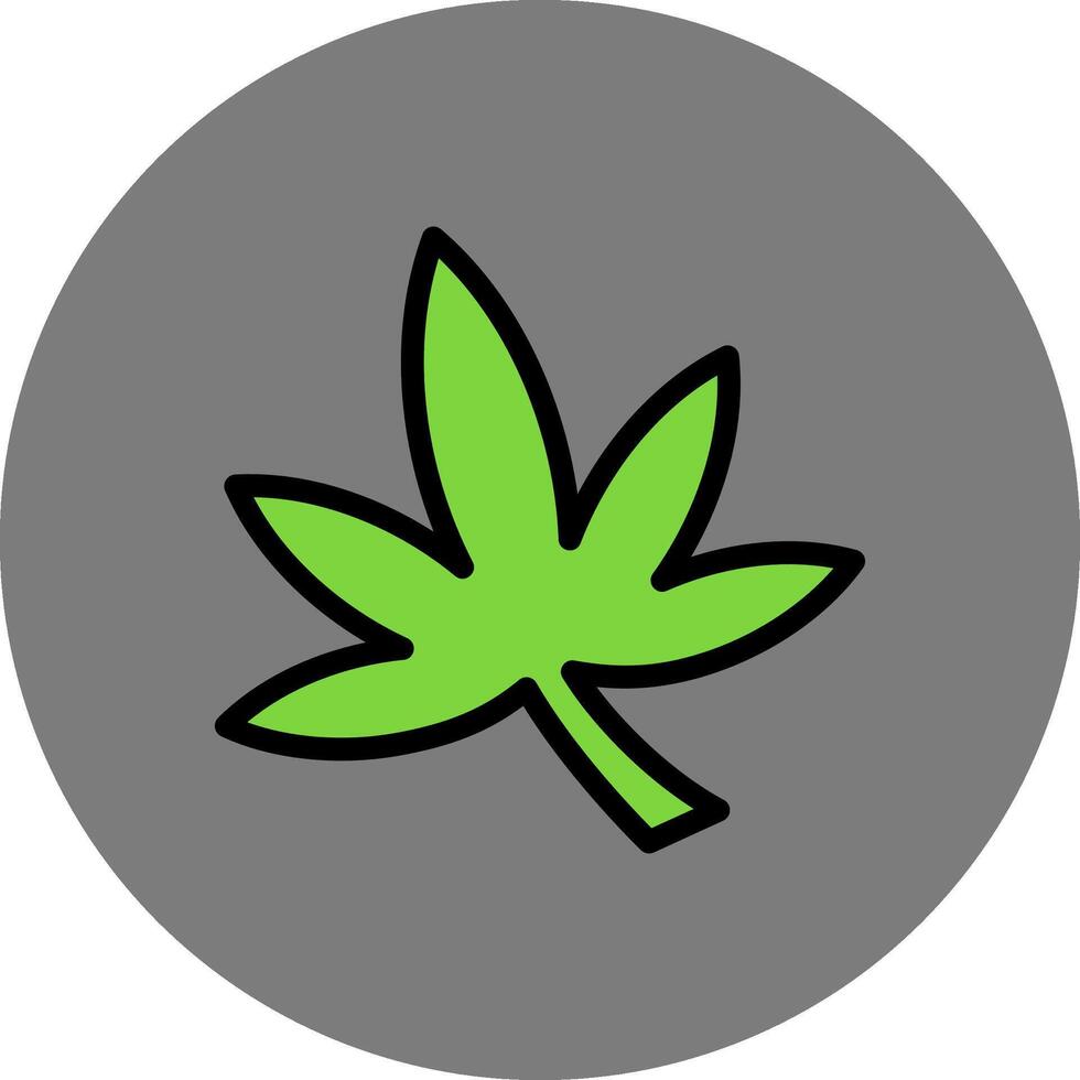 Weed Filled Grey Circle Icon vector