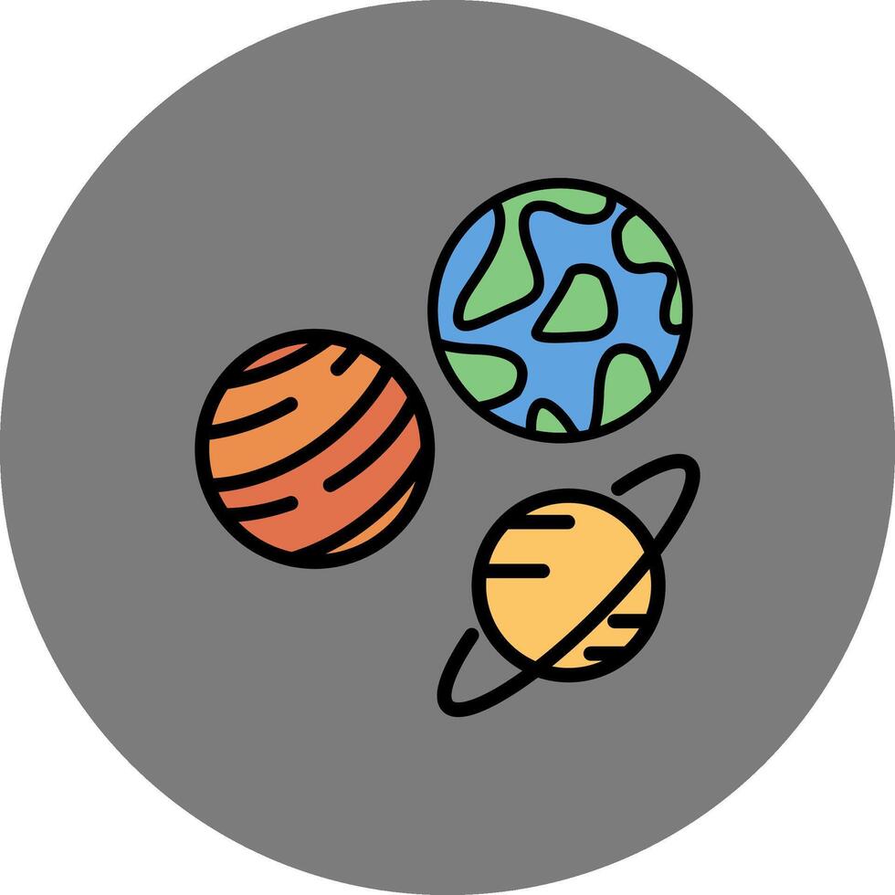 Planets Filled Grey Circle Icon vector