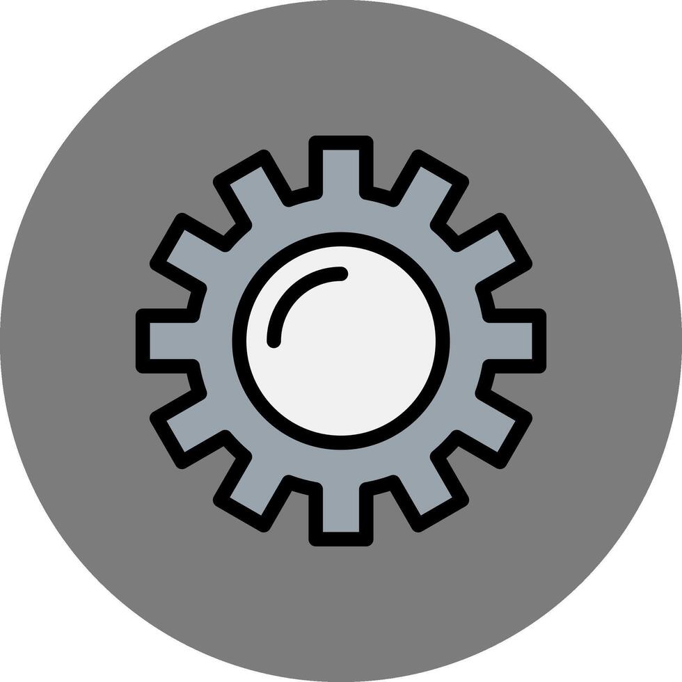 Setting Filled Grey Circle Icon vector
