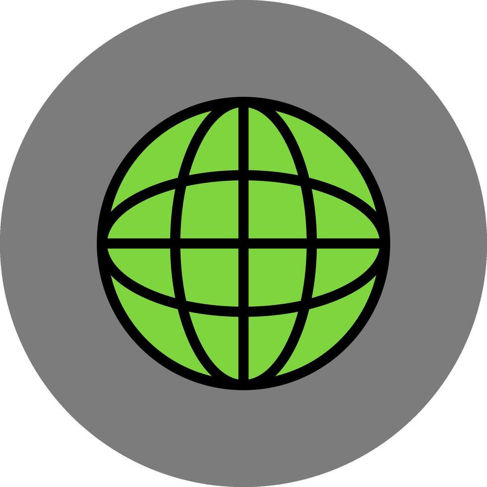 Globe Filled Grey Circle Icon vector